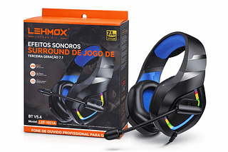 Fone De Ouvido C/ Microfone Headset Gamer Led SEM Fio Usb LEHMOX