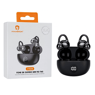 Fone de Ouvido Bluetooth Estéreo Piercing Estojo com Visor