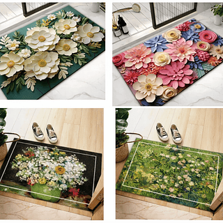 Tapete para Porta Estampado de Flores 40*60cm