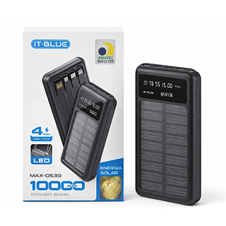 Power Bank 10000mAh com Placa Solar