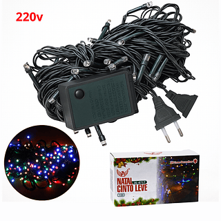 Pisca Pisca de Natal Colorido 10 METROS 100 Leds 220V