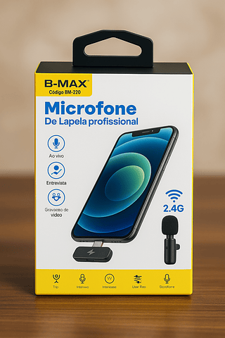 Lapela sem fio com 1 microfone TIPO C