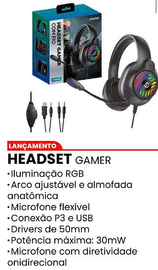 Headset gamer com fio onistek