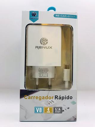 Carregador Rapido RENUX V8 4 USB 5.1A (1R-3)