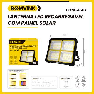 Lanterna led com Painel solar recarregável