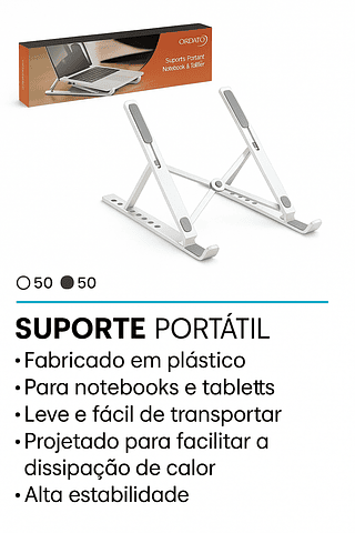 Suporte Portátil Notebook & Tablet (PLÁSTICO)