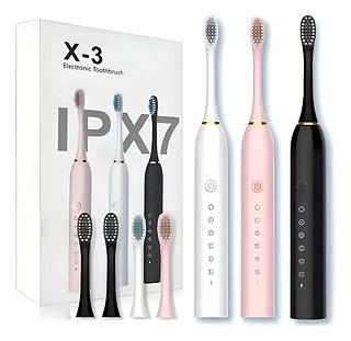Escova De Dentes ROSA Ultrassônica Recarregável 4 Cabeça 5v IPX7 (CONTÉM 1 UNIDADE)