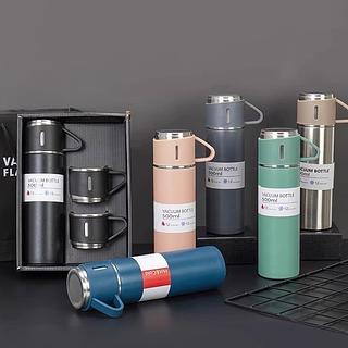 Garrafa Térmica Aço Inox 500 ML Com Tampa Vácuo 3 em 1 CAIXA PRETA (SEM GARANTIA)