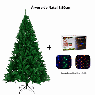 Arvore de Natal Verde 1,50cm + Pisca Pisca Colorido✨ AL-4717