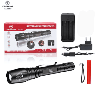 Lanterna Led recarregavel 30W CREE T6 KAPBOM