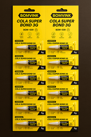 Kit 12 Colas Instantâneas - Cartela Prática Cada Unidade com 3gramas.